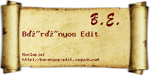 Bárányos Edit névjegykártya